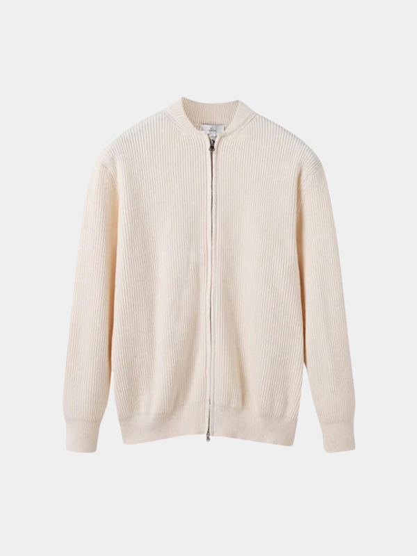 Men's Ribbed Zip-Up Cardigan