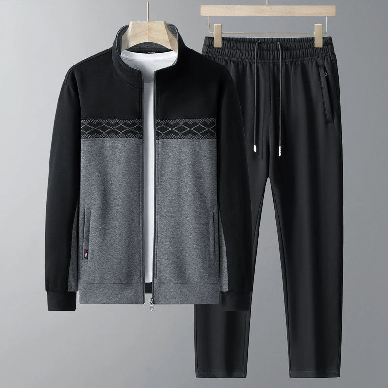 Men's Zip-Up Tracksuit Set