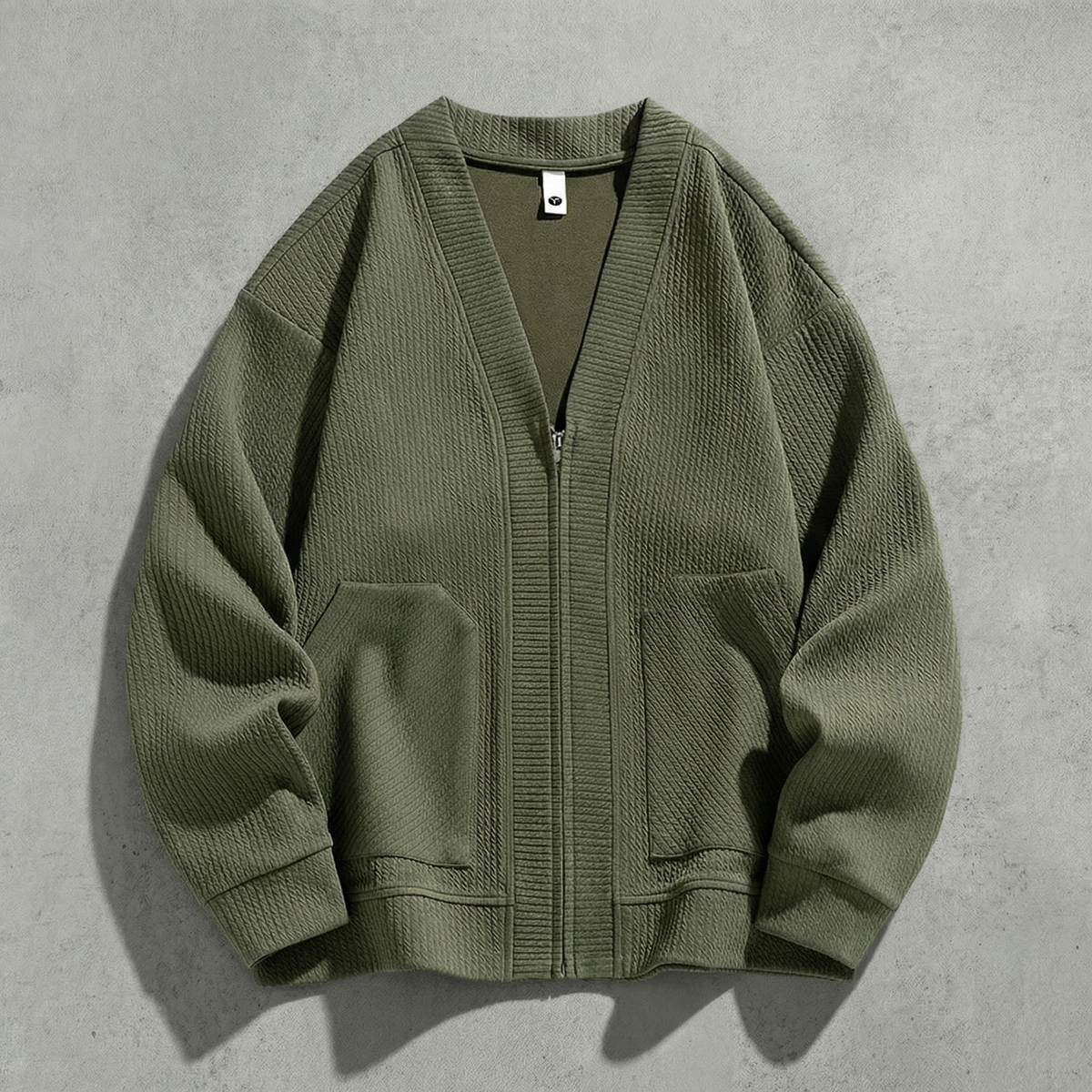 Men's Zip-Up V-Collared Jacket