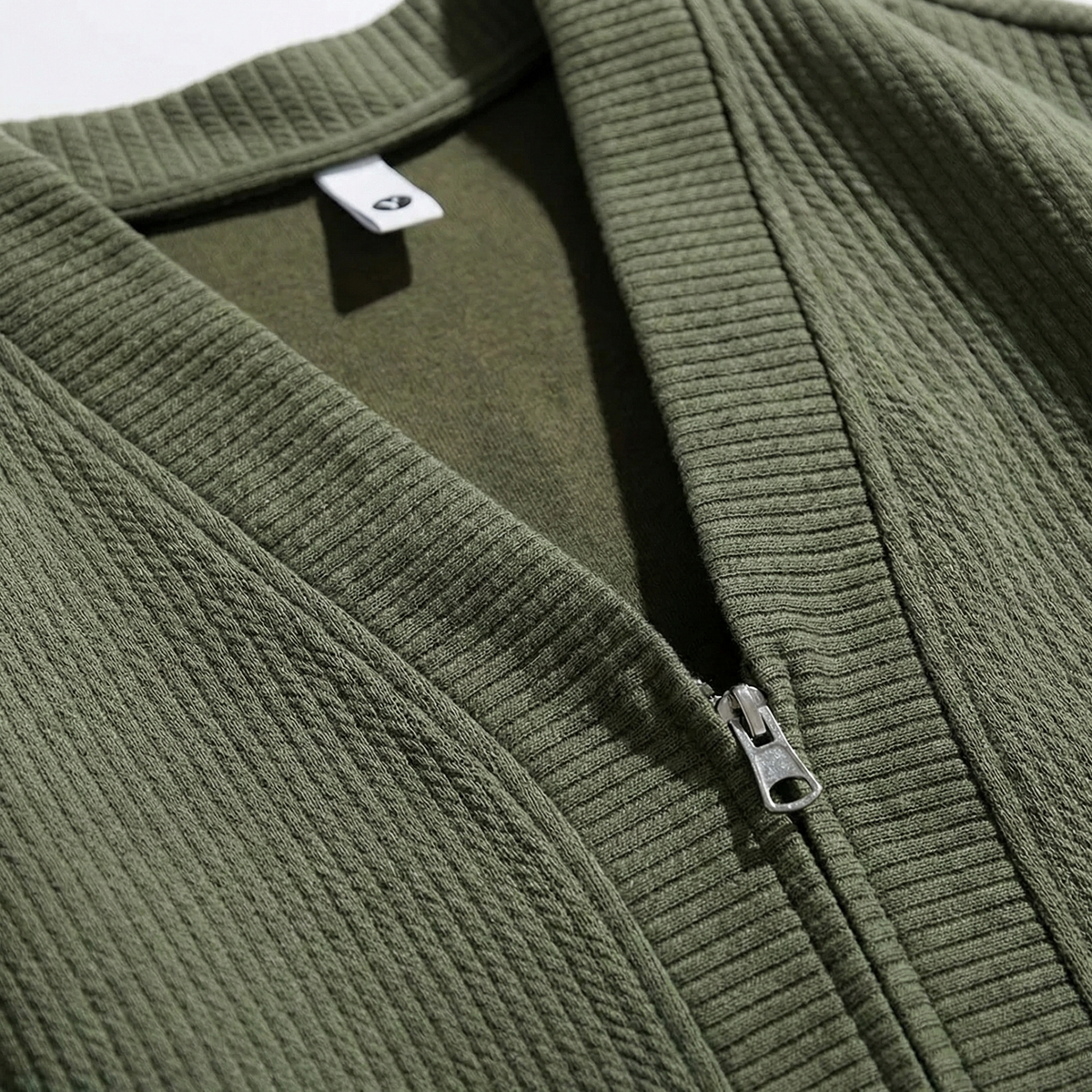 Men's Zip-Up V-Collared Jacket
