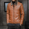 Men's Zip-Up Synthetic Fur Collar Jacket