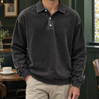 Men's Washed Long Sleeve Polo