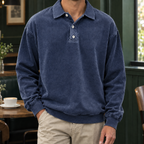 Men's Washed Long Sleeve Polo