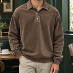 Men's Washed Long Sleeve Polo