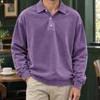 Men's Washed Long Sleeve Polo